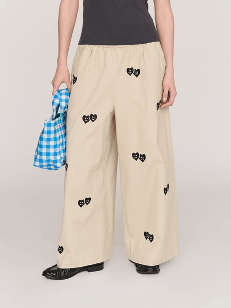 Trev Heart Felt Wide Leg Trousers – Lazy Oaf