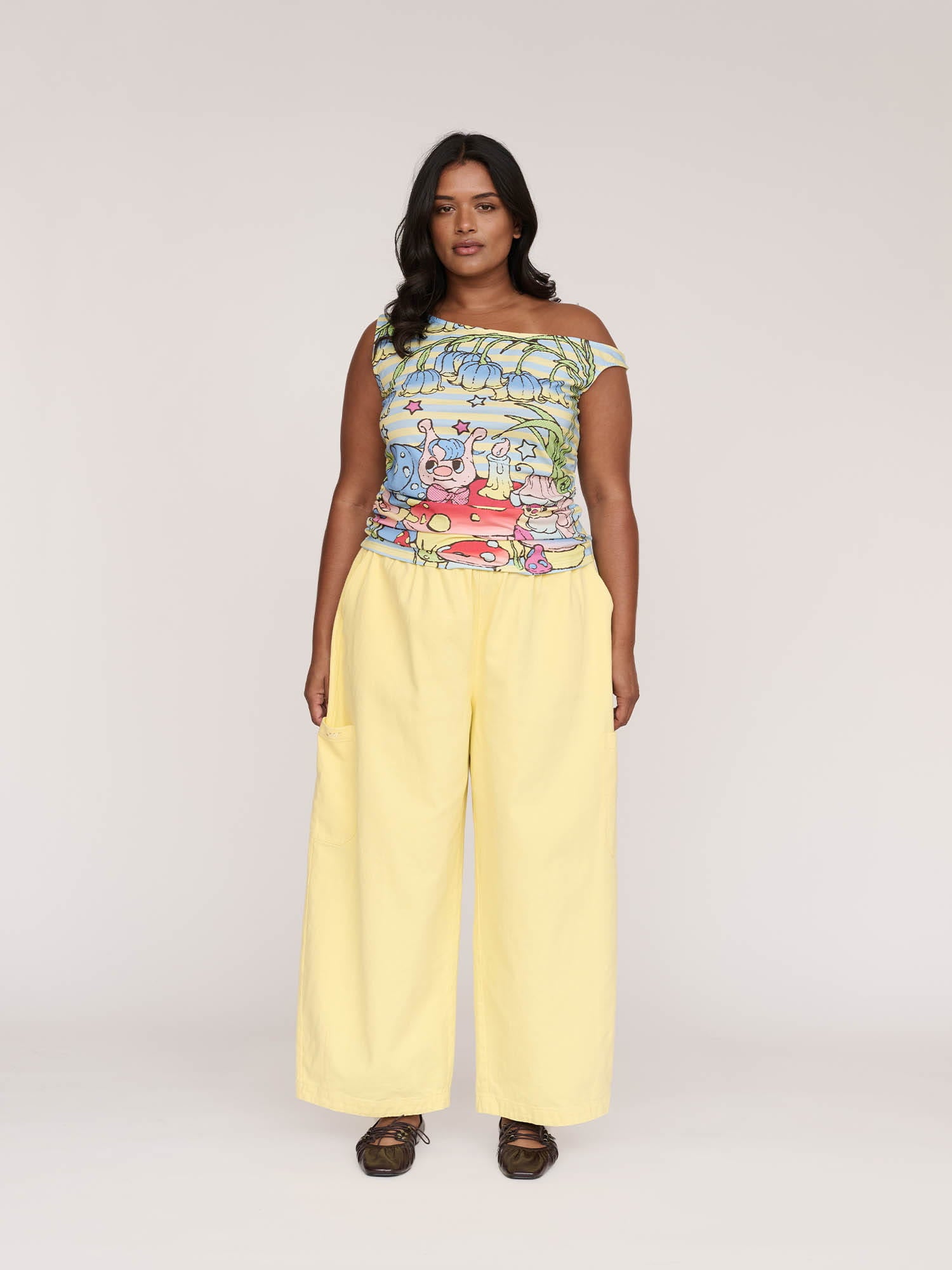 Bev Butter Yellow Barrel Trousers – Lazy Oaf