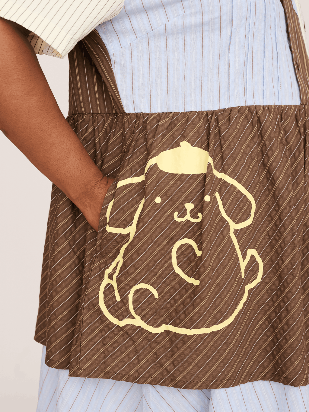 Pompompurin Mixed Stripe Shirt Dress