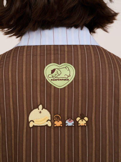 Pompompurin Mixed Stripe Shirt Dress