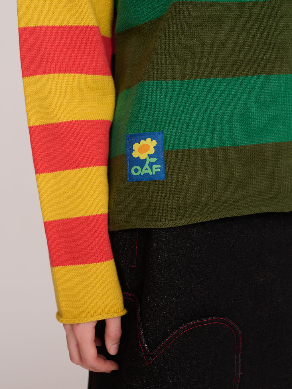 Striped Colour Block Knit Jumper