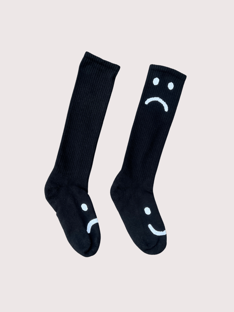 Happy Sad Black Long Socks – Lazy Oaf