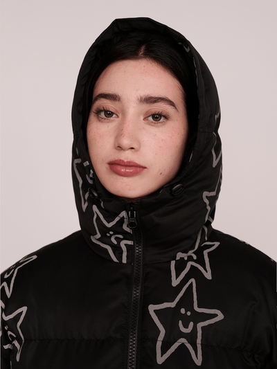 Happy Sad Star Longline Puffer