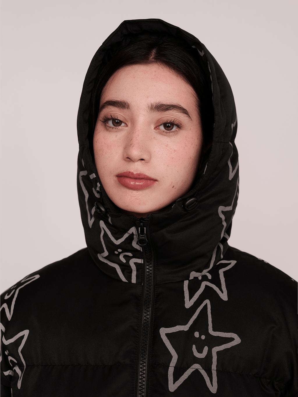 Happy Sad Star Longline Puffer