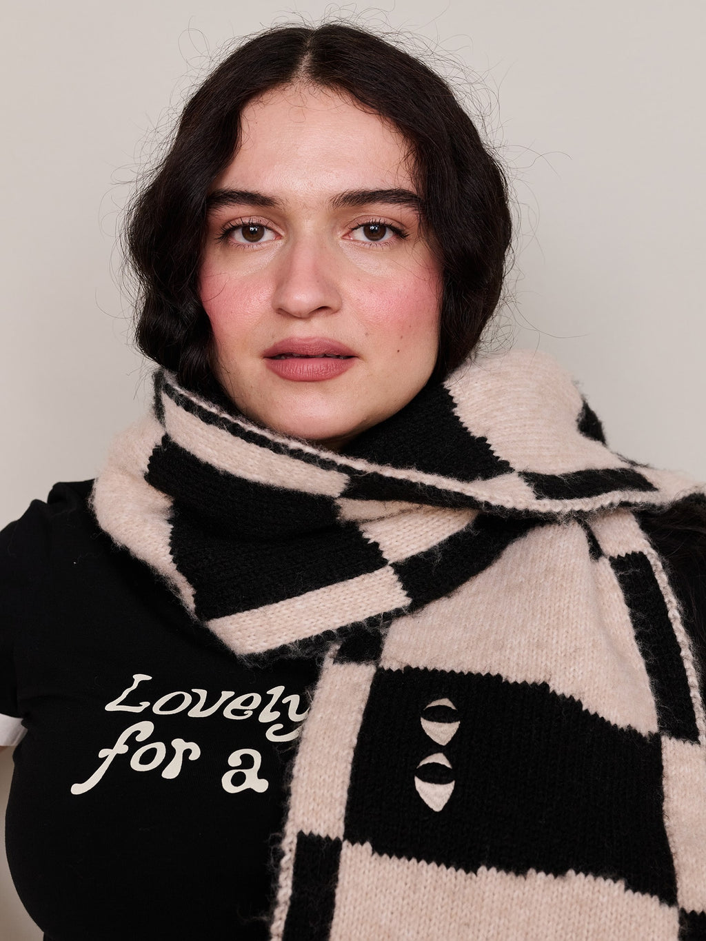 Guinness x Lazy Oaf Checkered Pint Knitted Scarf