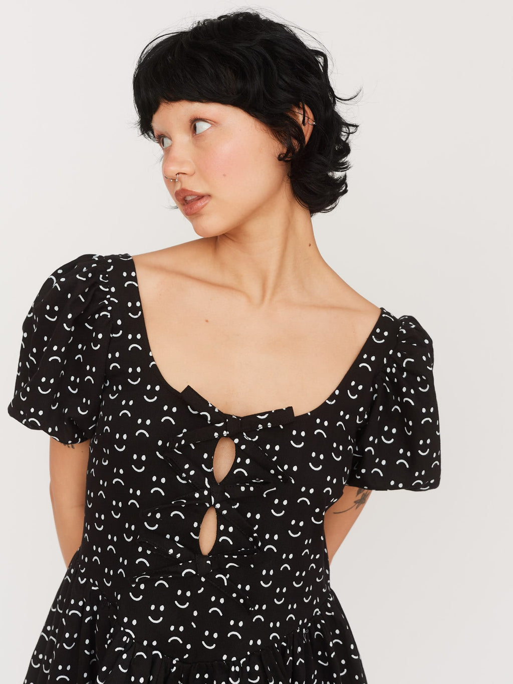 cut out smock dress Cut Out Heart Gingham Smock Dress Lazy Oaf