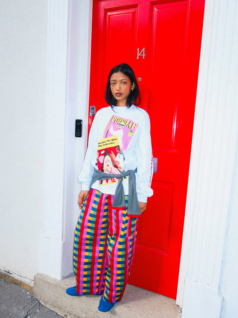 Reversible Bright Bev Barrel Trousers