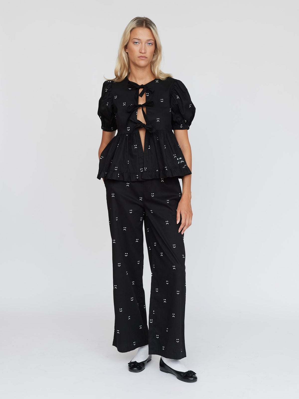 model:Paulina wears size S and is 5’10”, collection-happy-sad, collection-womens-top