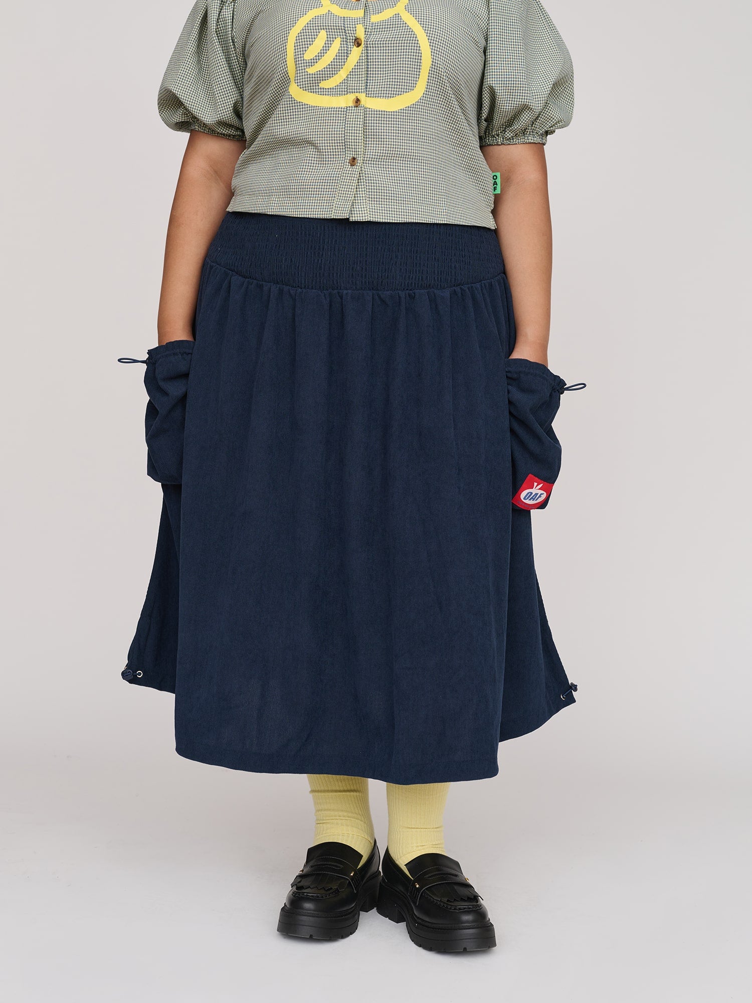 Navy Corduroy Bungee Skirt – Lazy Oaf