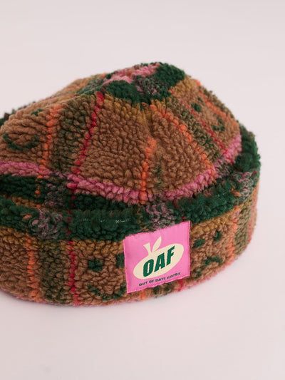 Happy Sad Check Fleece Hat