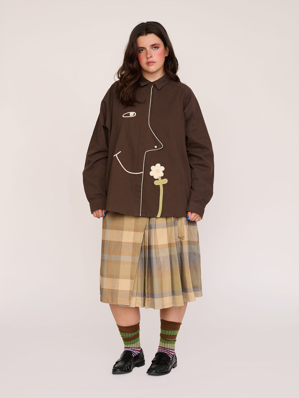 model:Bella wears size XXL and is 5’10”