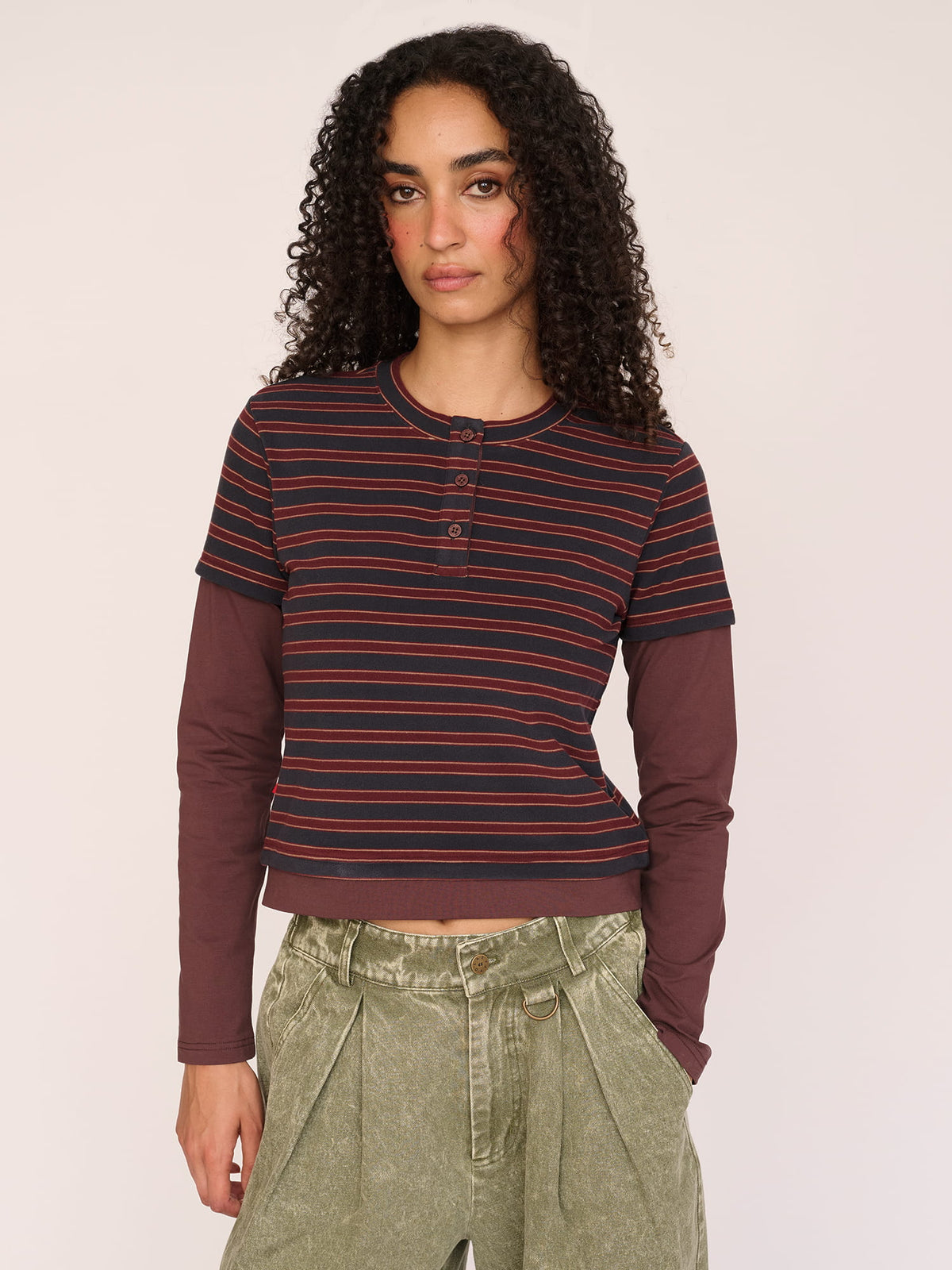 model:Furra wears size S and is 5’10”, Collection-women-landing, collection-women-new-in-1, collection-womens-tops, collection-summer-stripes, collection-oaf-core