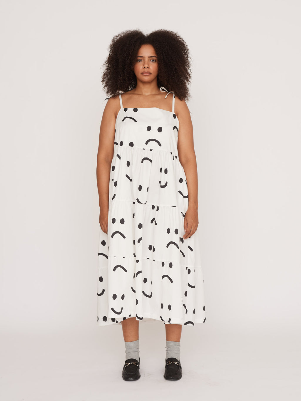 Dress Code Sad Happy Sad White Smock Dress – Lazy Oaf
