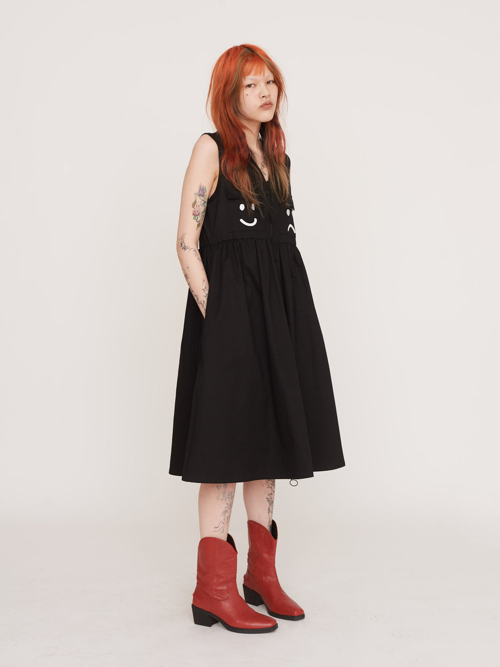 Dress Code Sad Black Happy Sad Gilet Dress – Lazy Oaf