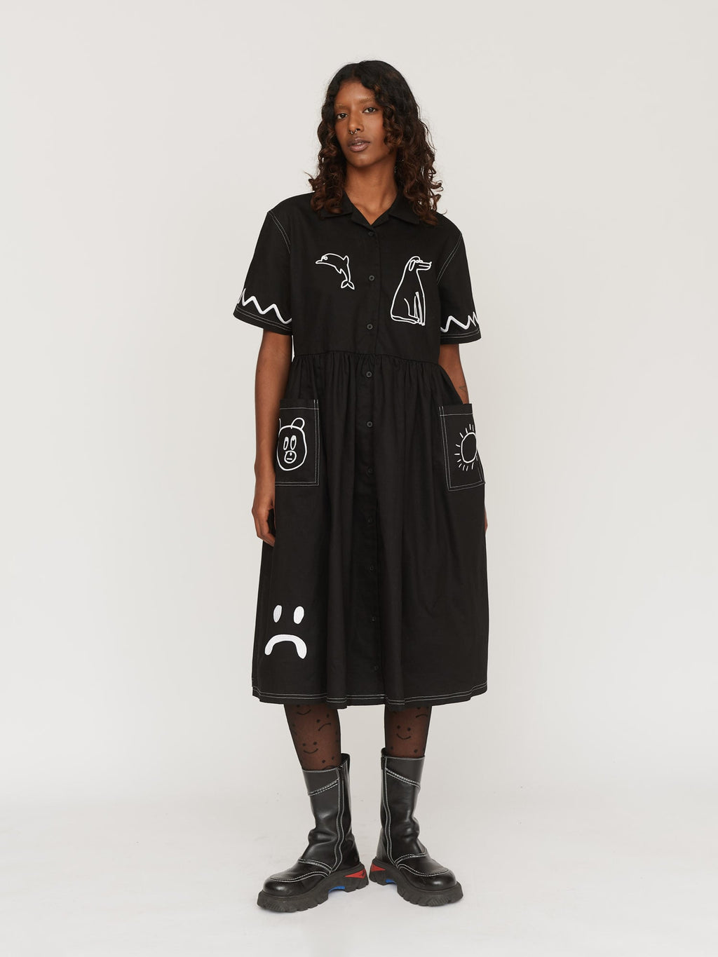 lazy oaf shirt dress Pleated Check Shirt Dress Lazy Oaf