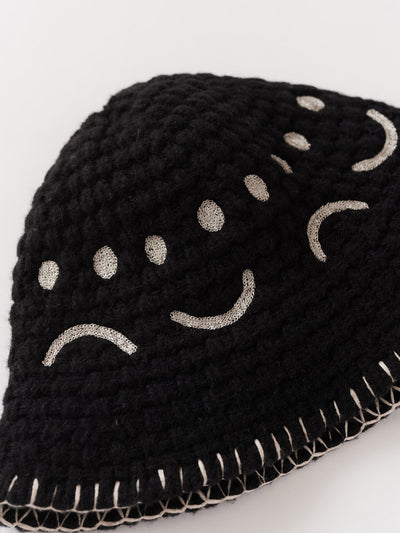 Happy Sad Crochet Style Hat
