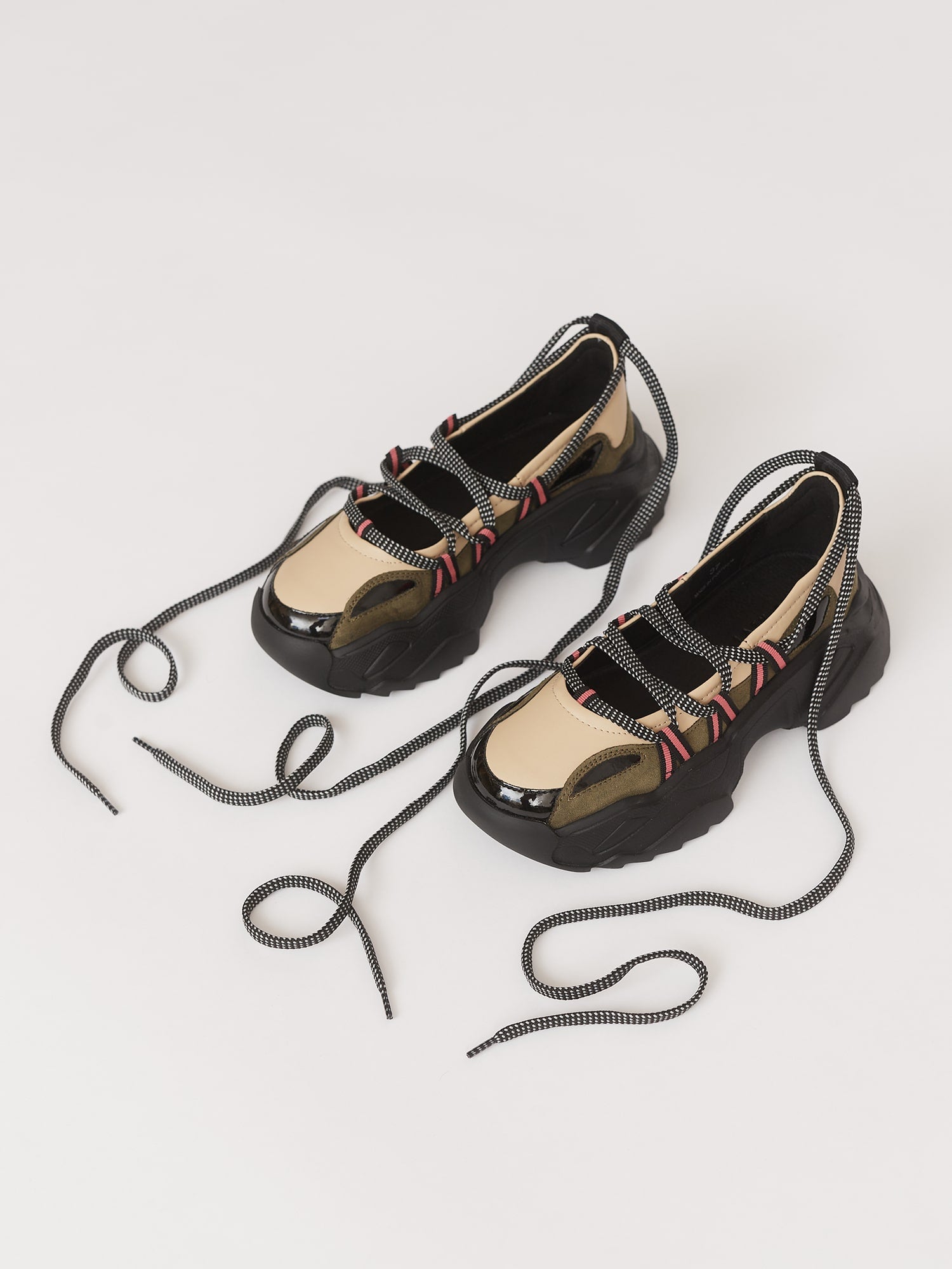 Khaki Lace Up Ballet Sneaker – Lazy Oaf