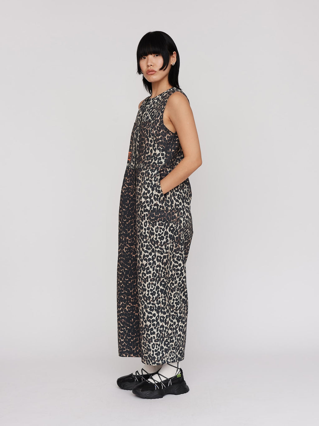 Statement Leopard Zipfront Jumpsuit main image 1