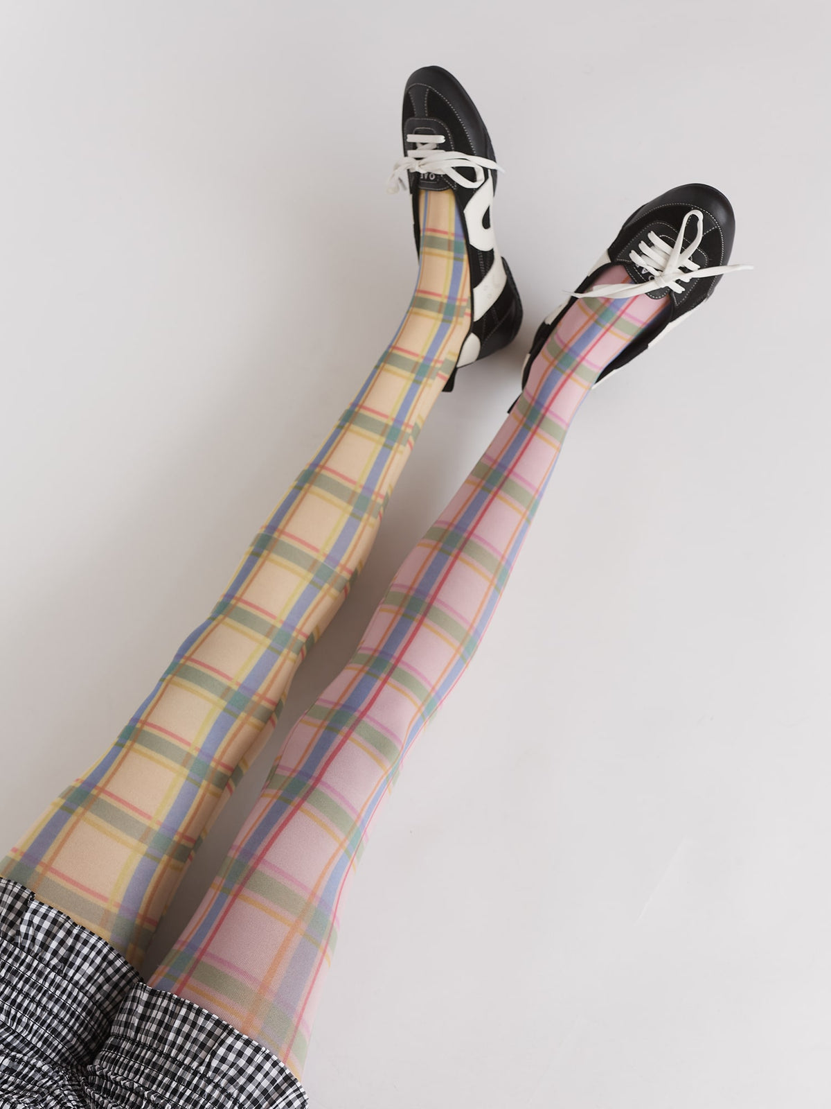 Mixed Up Check Tights