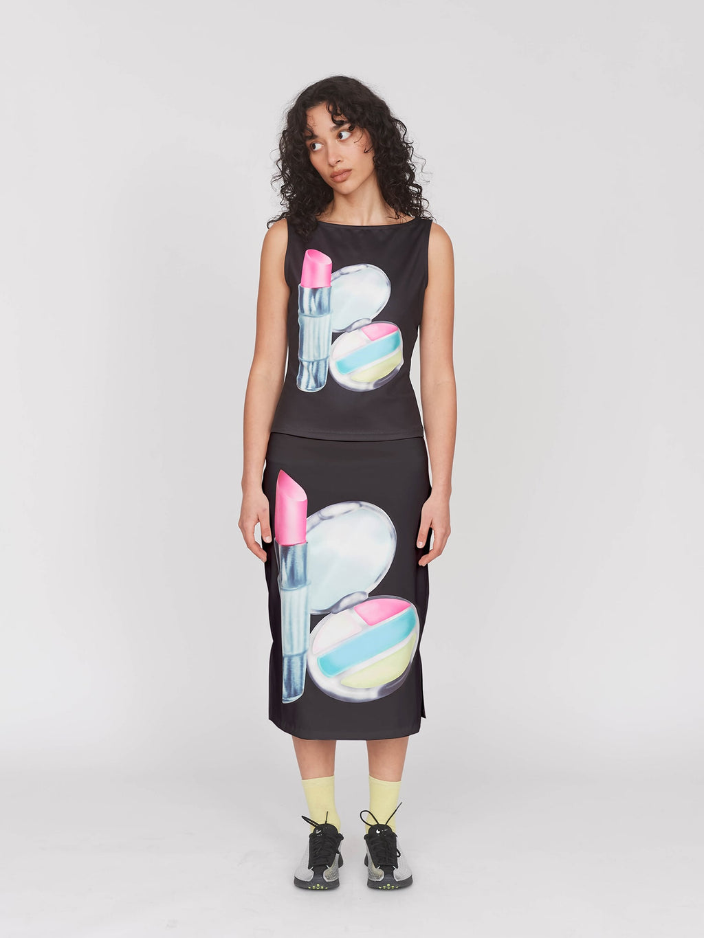 Hot Pink Lipstick Skirt & Top Set