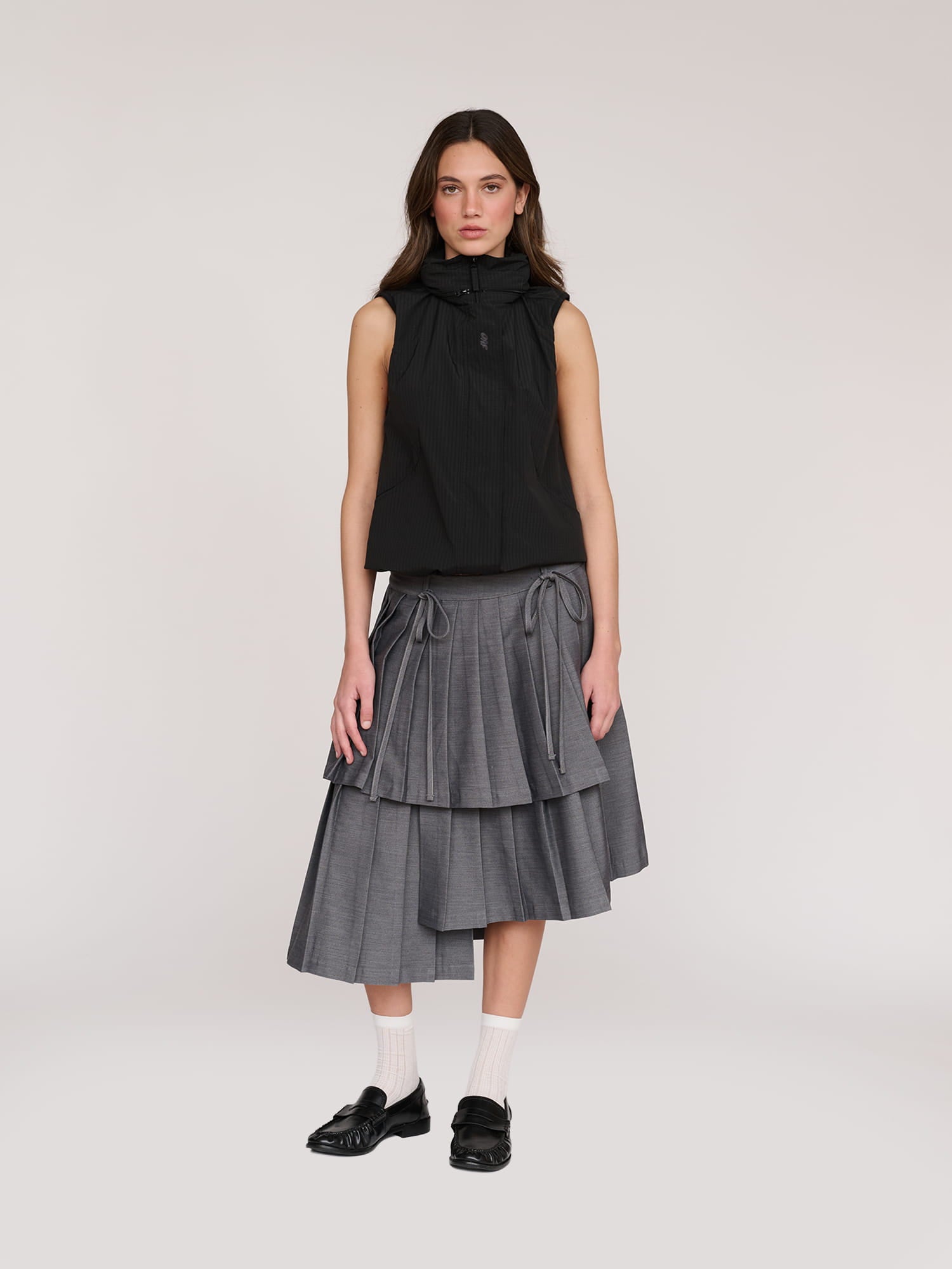Asymmetric Pleated Midi Skirt – Lazy Oaf