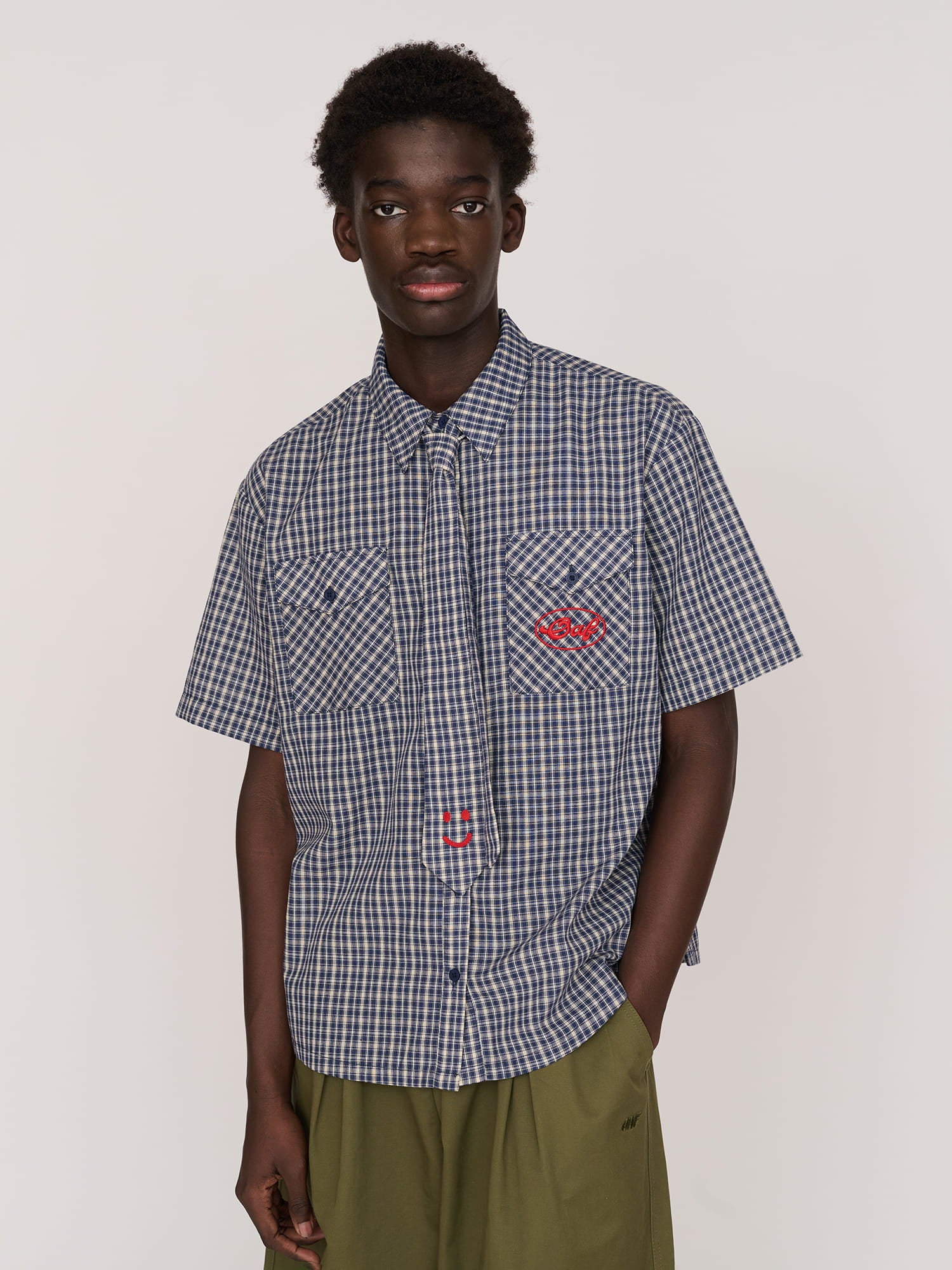 Lazy oaf  ハート刺繍シャツ Happy Heart Bowling Shirt – Lazy Oaf