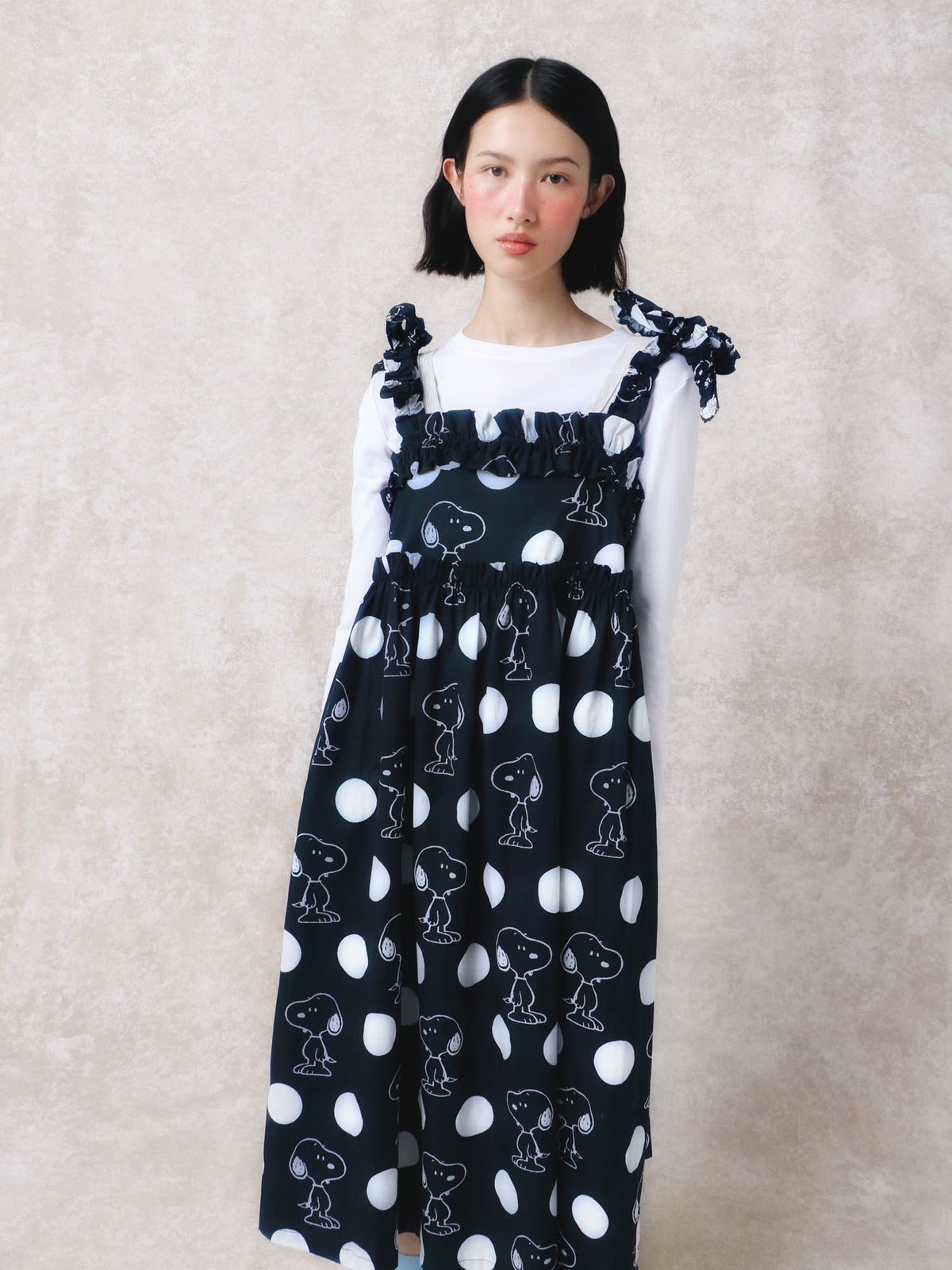 Lazy Oaf x Peanuts Snoopy Spot Frill Midi Dress