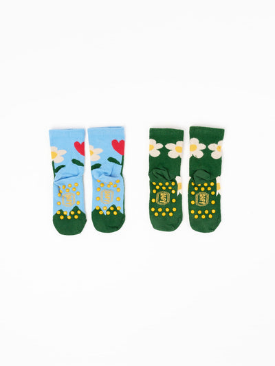 Blue Flower Garden Sock Set
