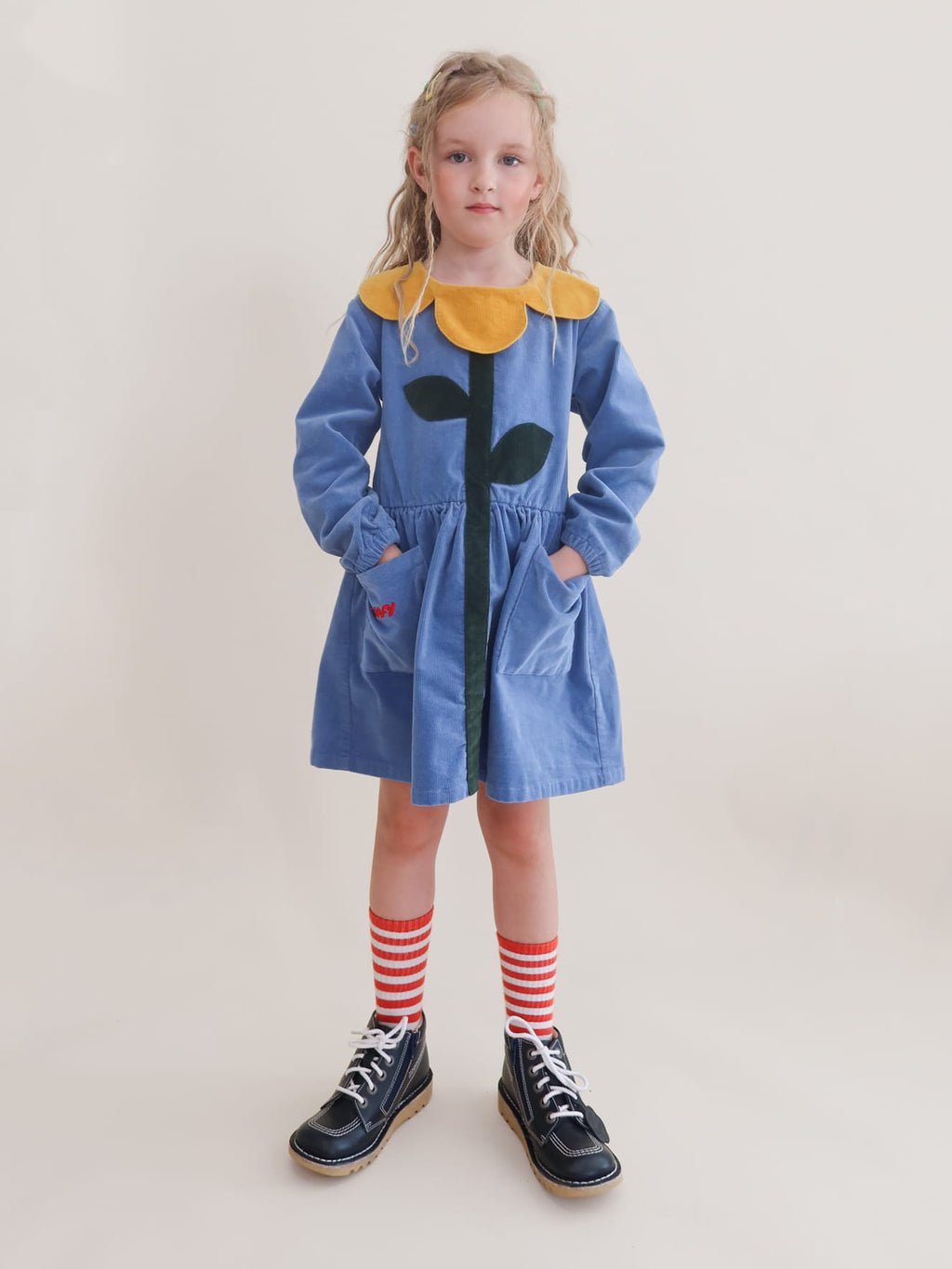Big Flower Cord Dress