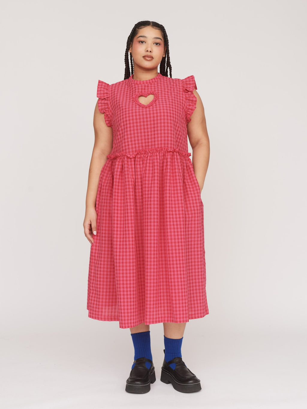 lazy oaf pink gingham dress Esther x Lazy Oaf Smock Dress