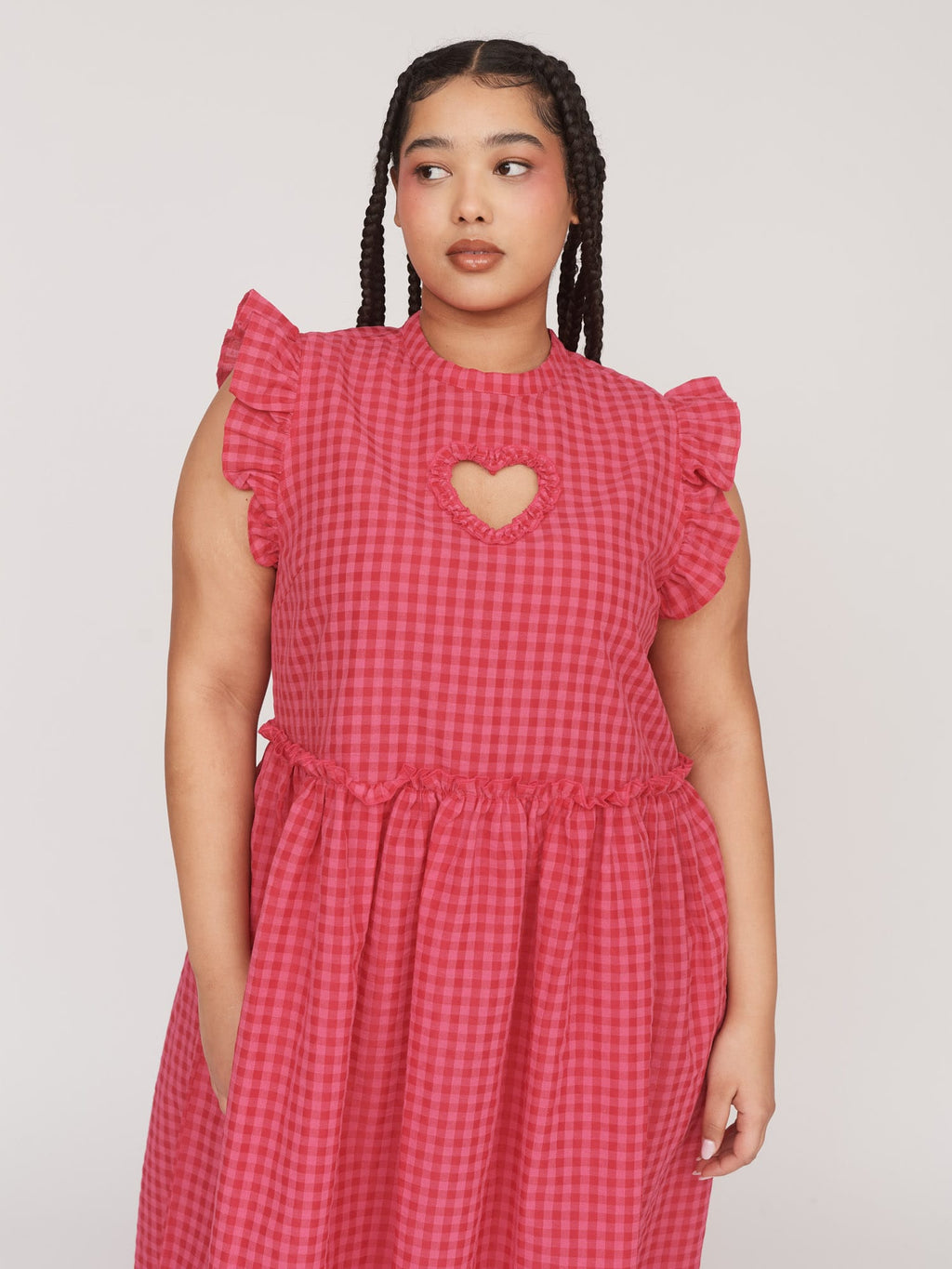 lazy oaf pink gingham dress Esther x Lazy Oaf Smock Dress