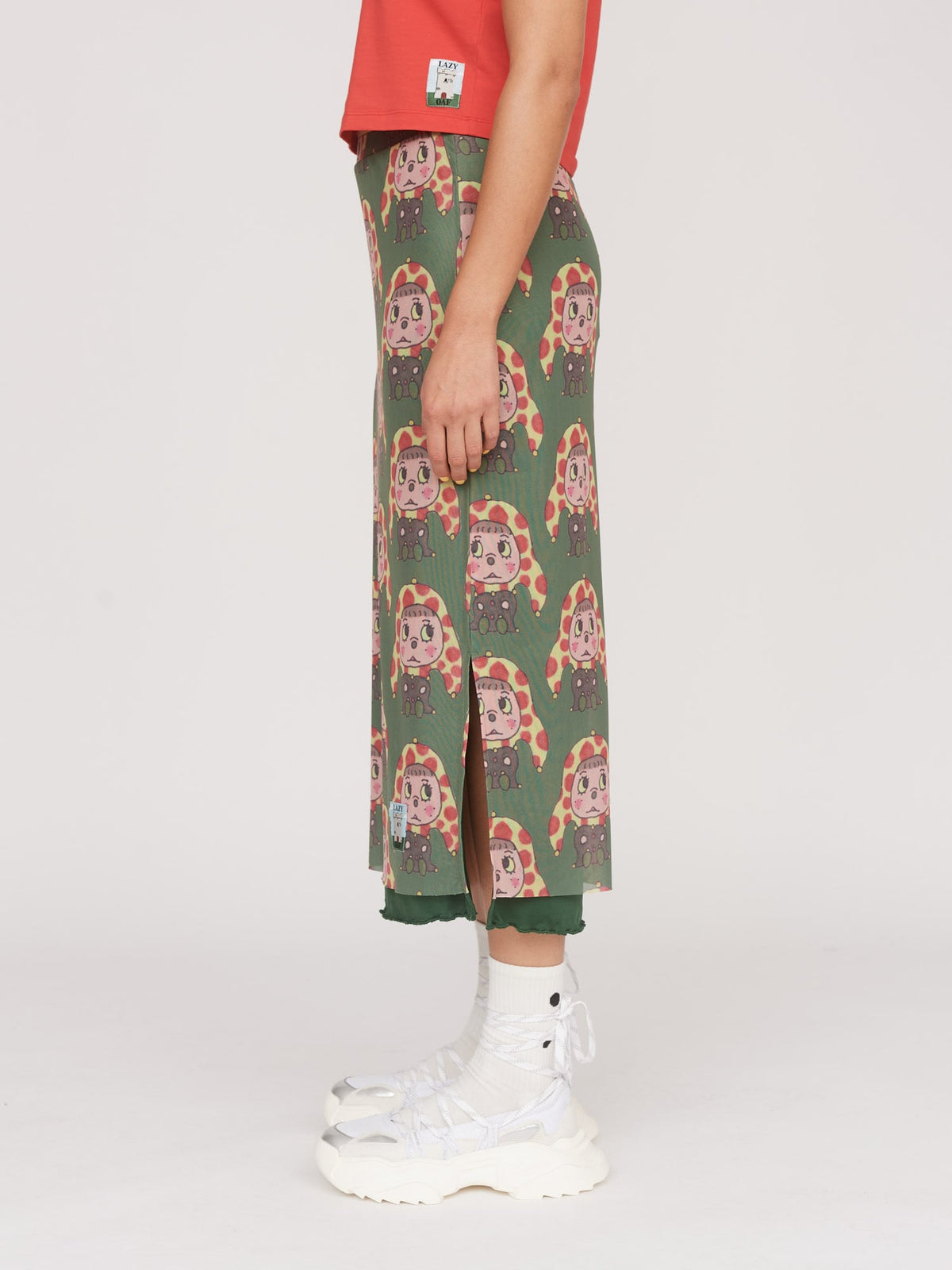 Spotty Hat Mesh Midi Skirt