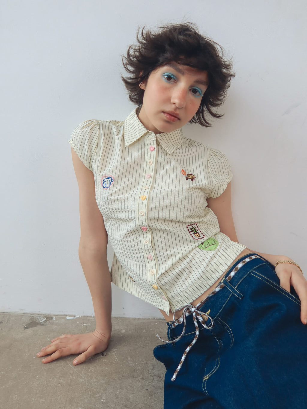 Pompompurin Fitted Pinstripe Shirt