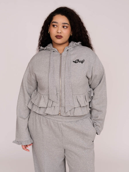Frill Zip Through Hoodie – Lazy Oaf