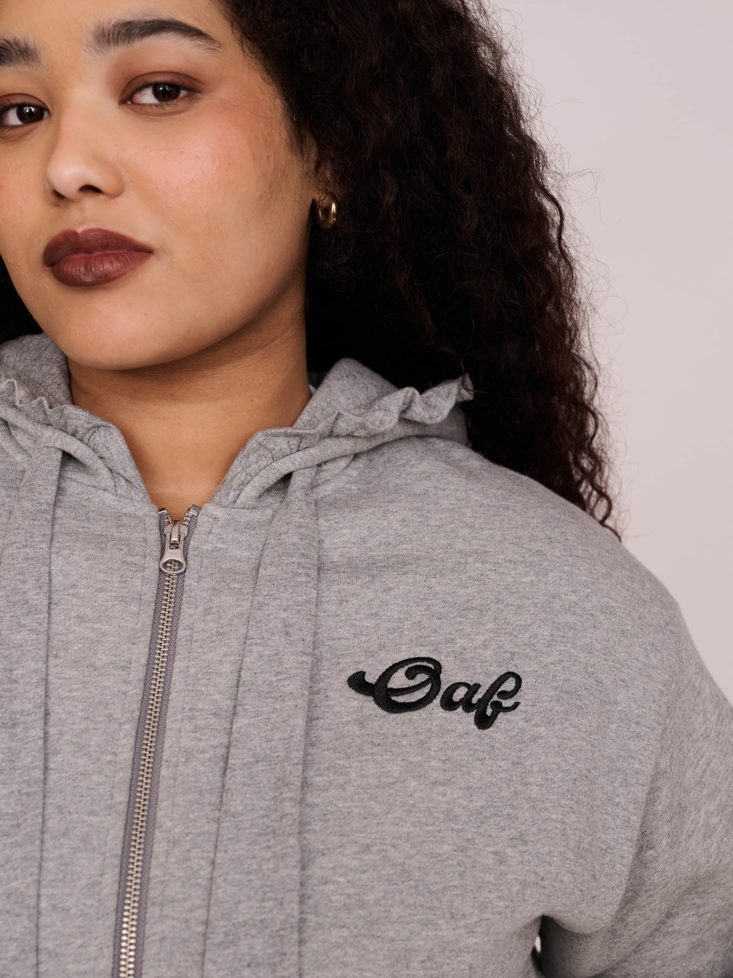 Frill Zip Through Hoodie – Lazy Oaf
