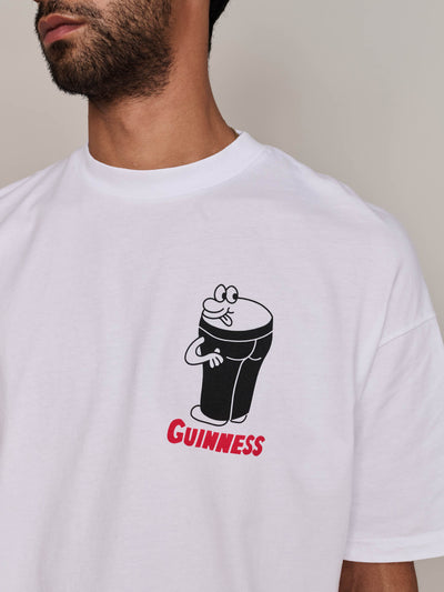 Guinness x Lazy Oaf White Cheeky Pints T-shirt
