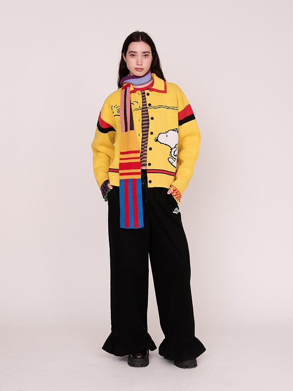 LO x Peanuts Best Friends Button Through Knit