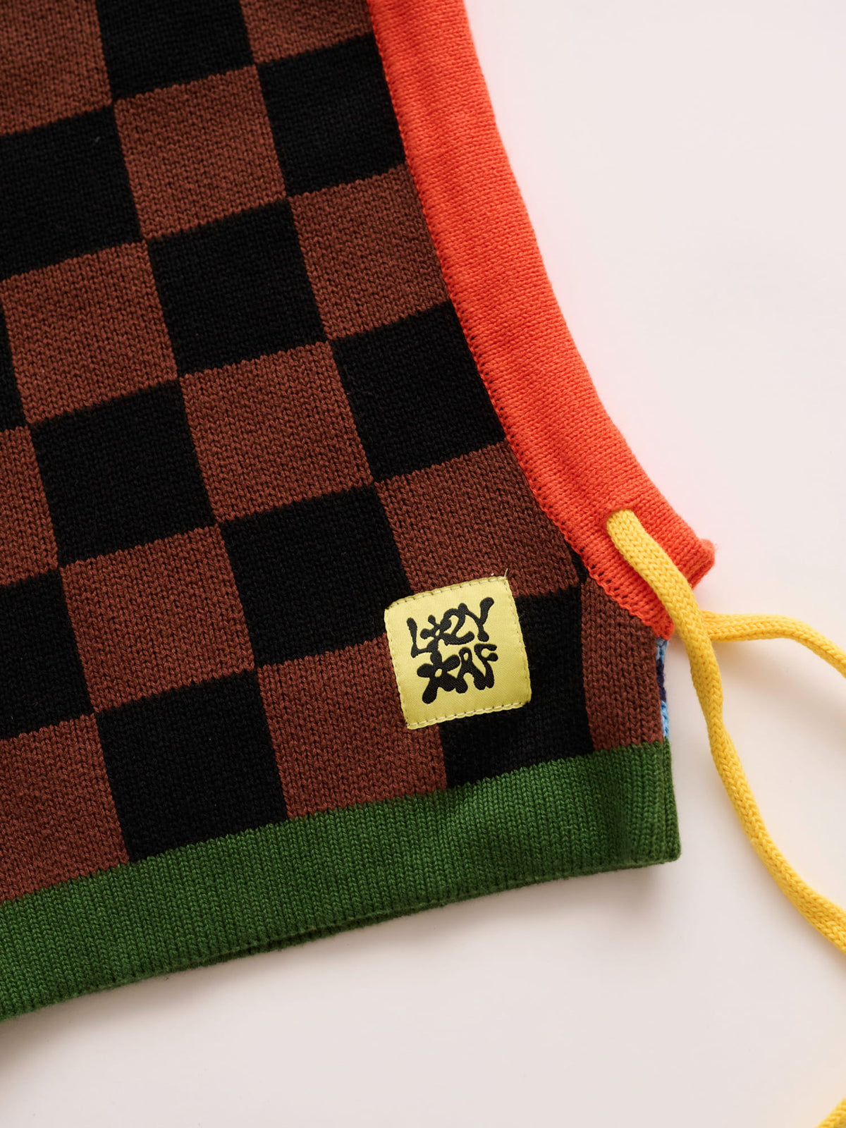 Check And Stripe Knit Hood