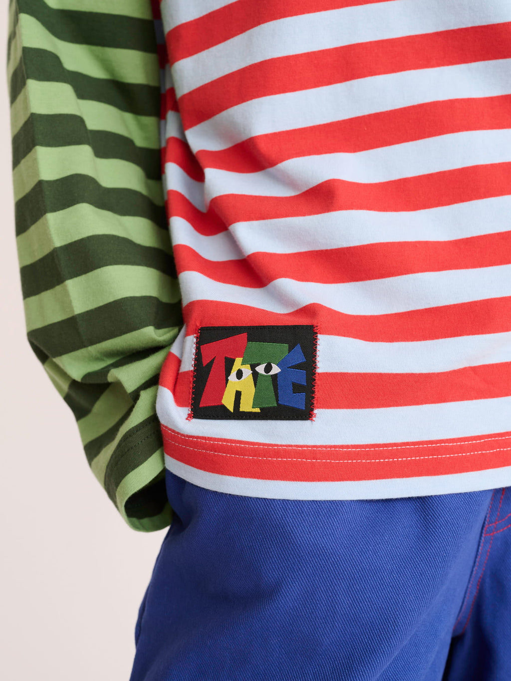 Mixed Up Contrast Stripe Long Sleeve T-Shirt