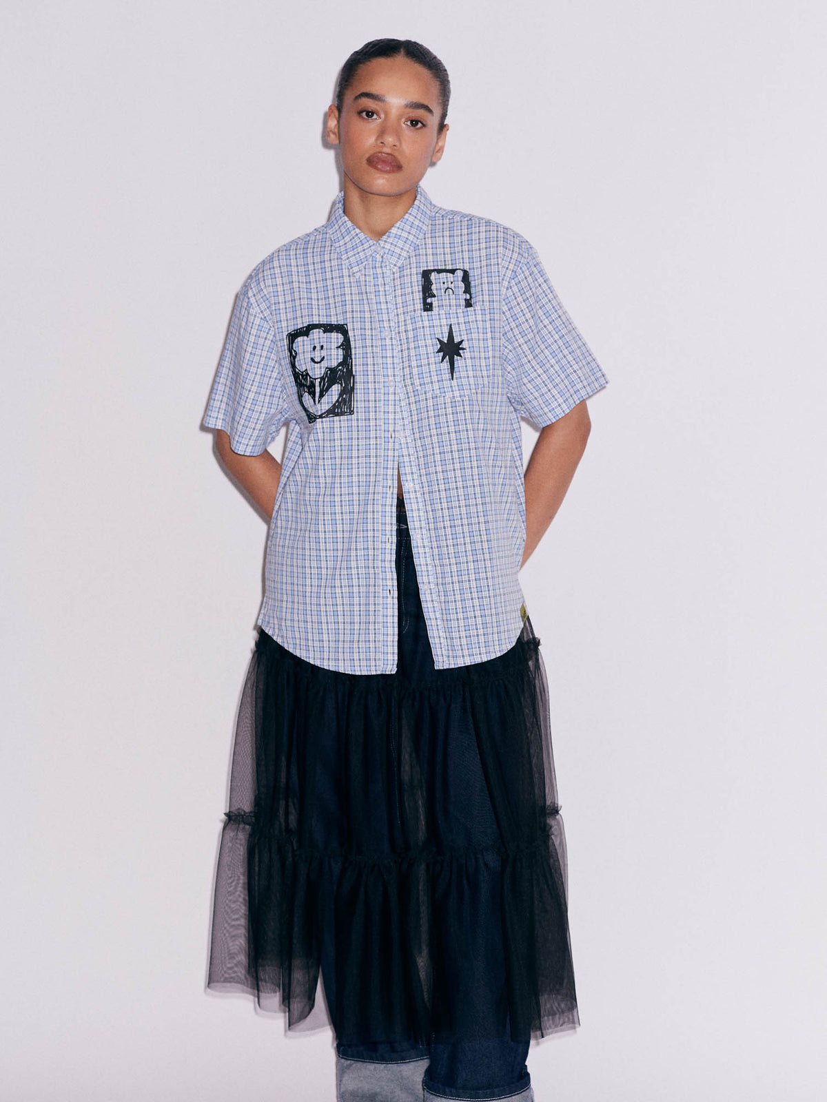 model:Irie B wears size S and is 5’9”, 