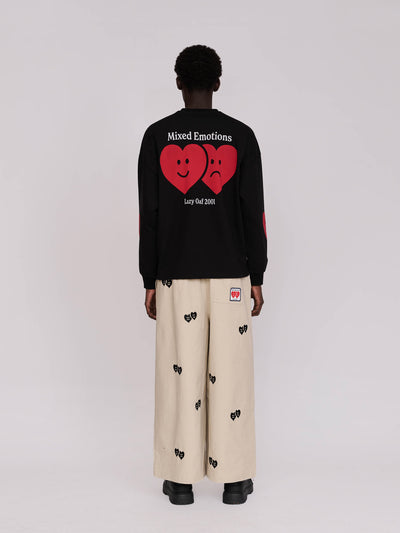 model:Elhadj wears size L and is 6’1”