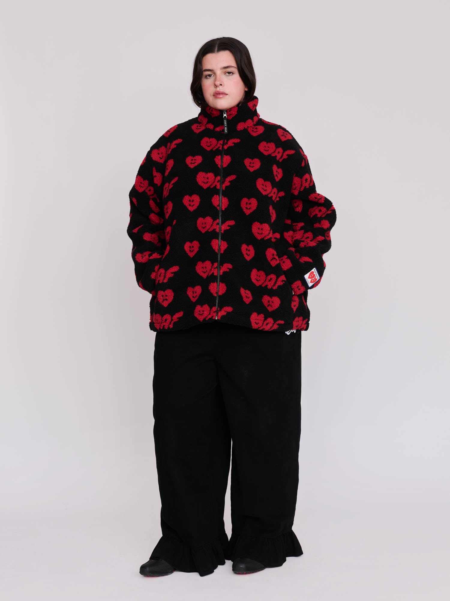 Oaf Heart Zip Through Fleece – Lazy Oaf