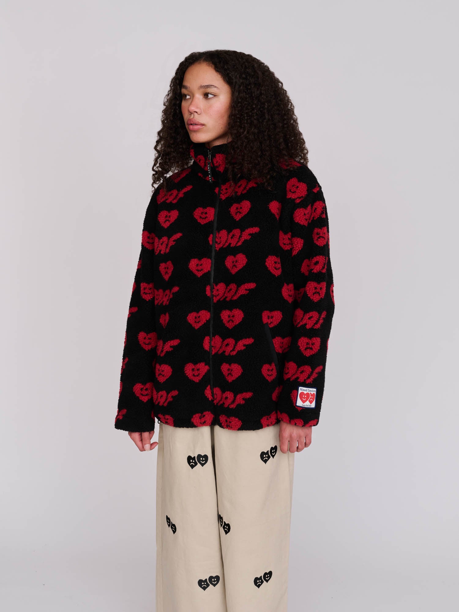 Oaf Heart Zip Through Fleece – Lazy Oaf