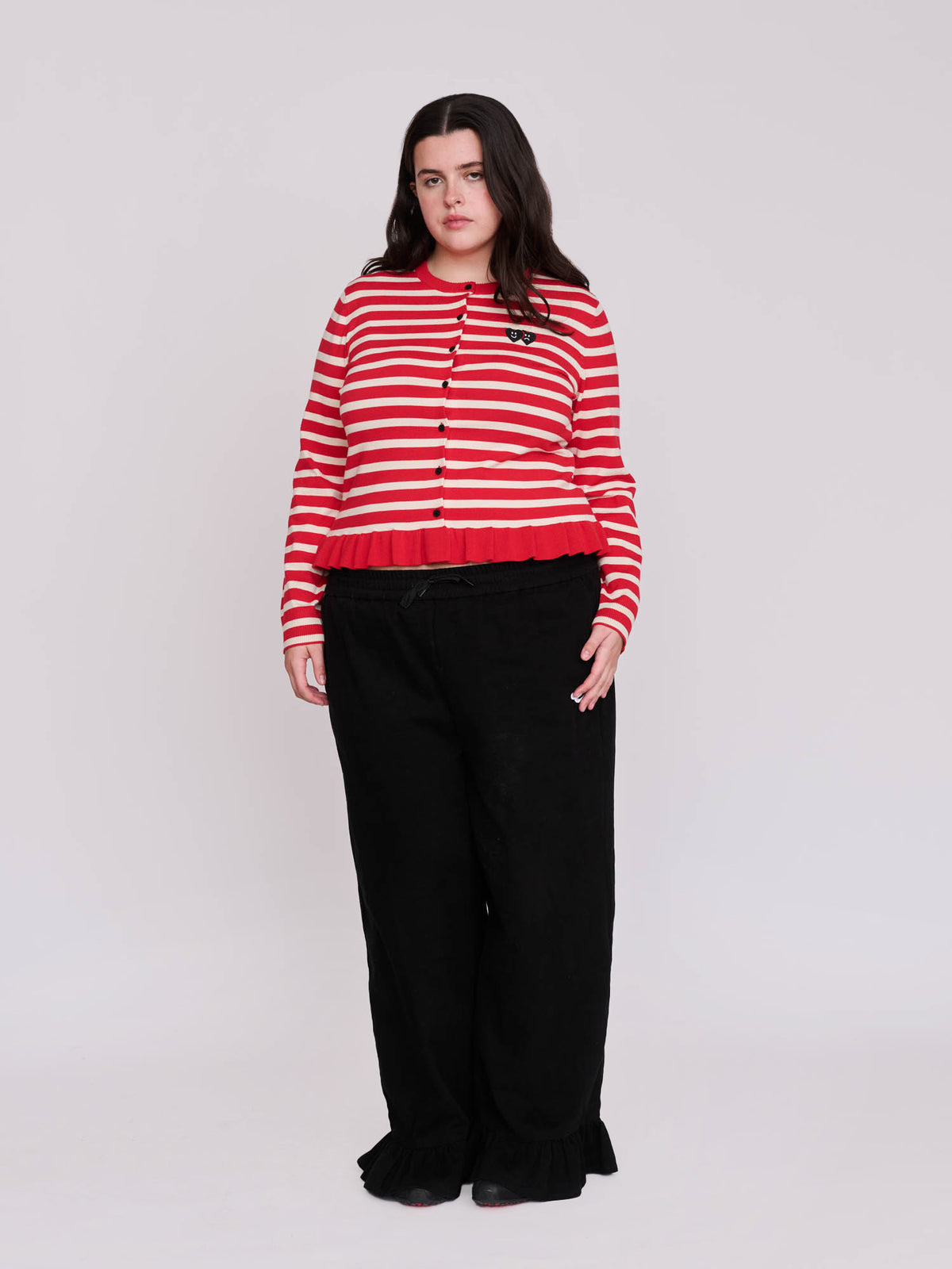 model:Bella wears size XXL and is 5’10”