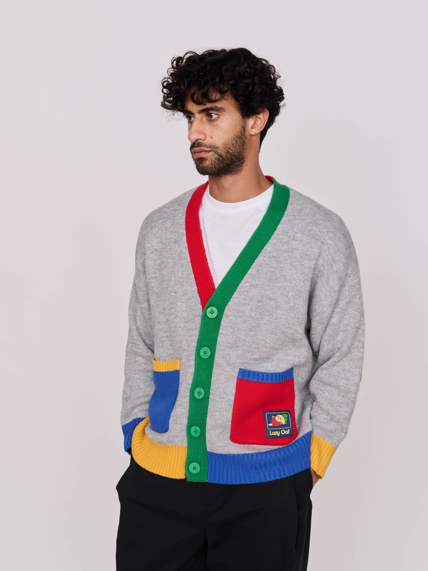 Colour Block Cardigan – Lazy Oaf