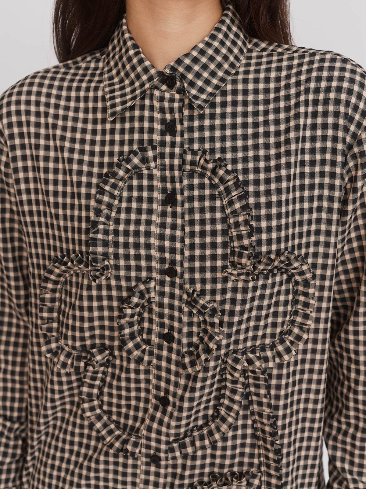 Gingham Big Flower Shirt