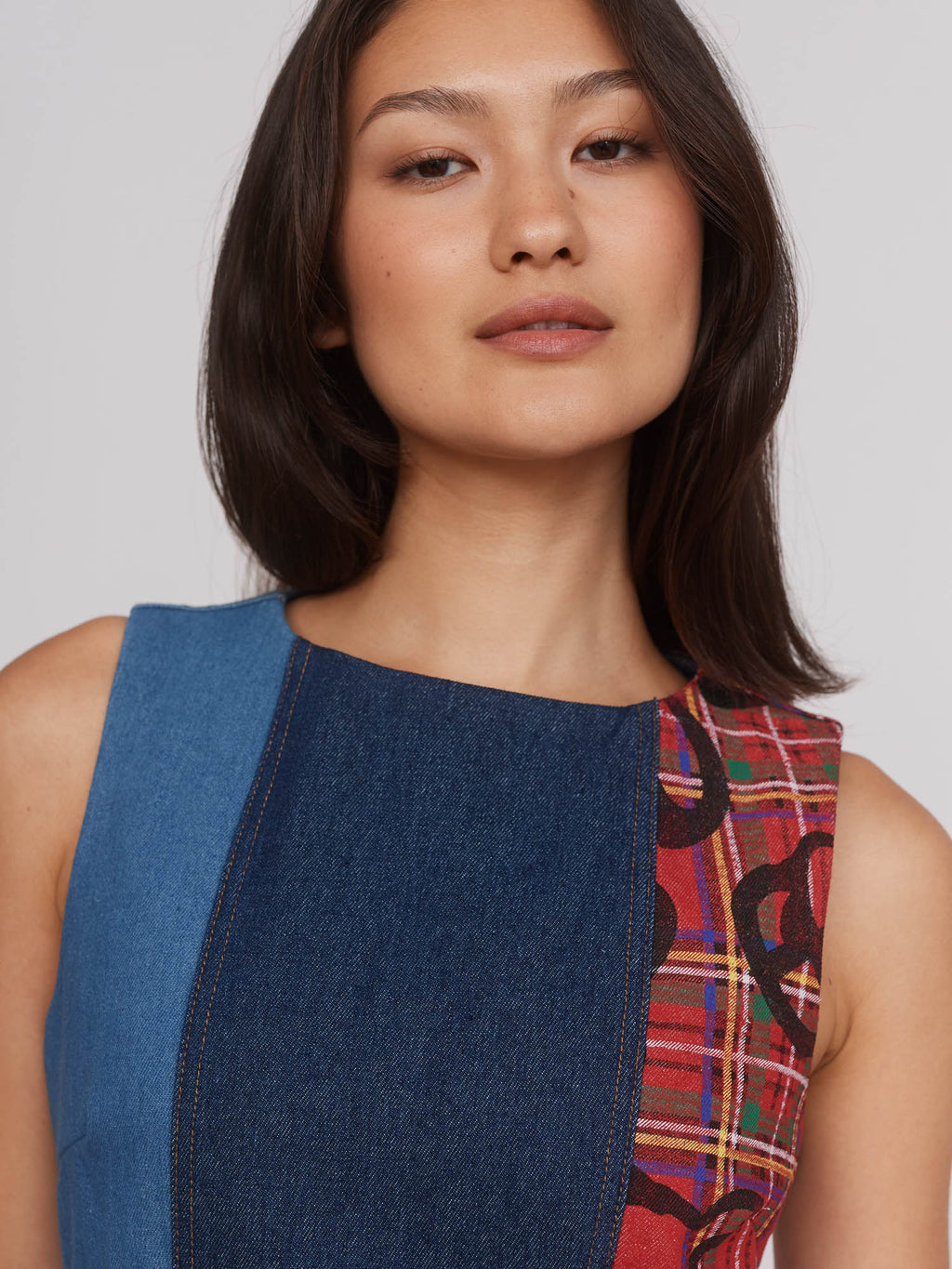 lazy oaf denim dress Lazy Oaf Tiny Rose Denim Dress