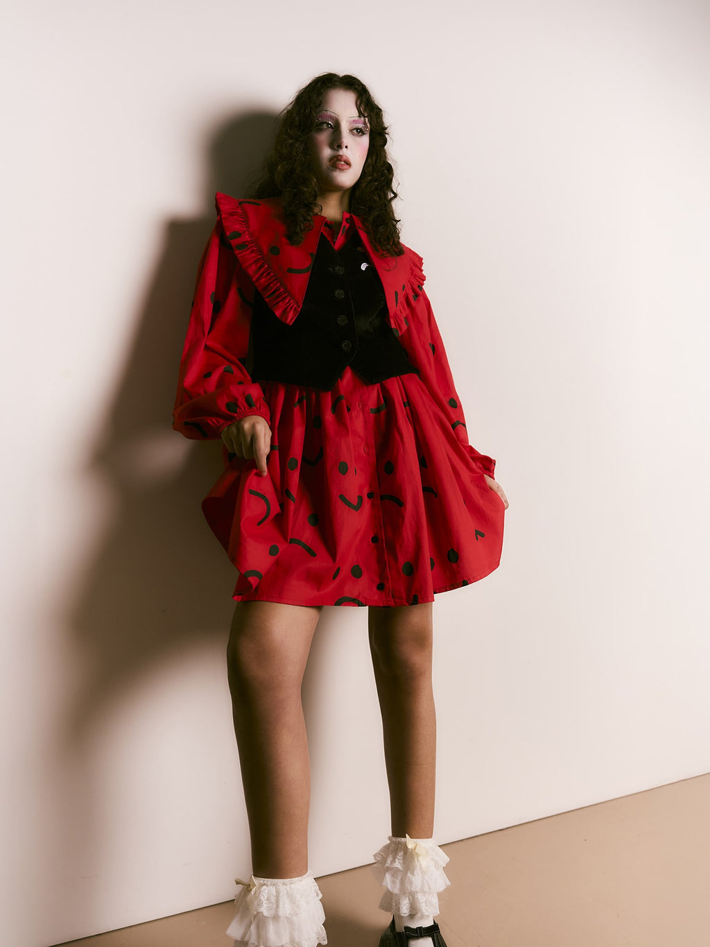 lazy oaf red dress Lazy Oaf Women's Buckled Pinafore Party Dress