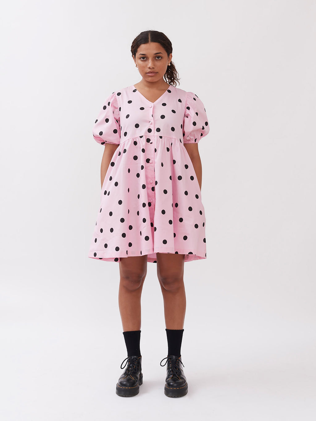 Lazy Oaf Polka Dot Puff Sleeve Dress