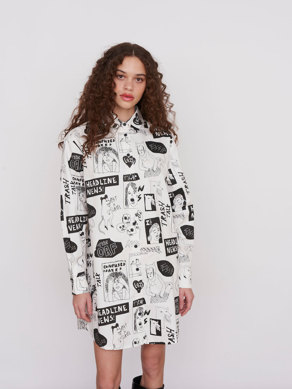 Lazy Oaf Band Poster Shirt Dress